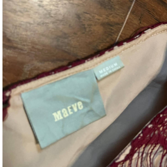 Maeve Lace Peplum Dress Burgundy Wine Size Medium – Anthropologie - Picture 10 of 10